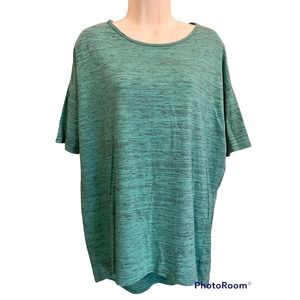 LULAROE Turquoise Blue Irma Hi Low T Shirt Top XS Half Sleeves